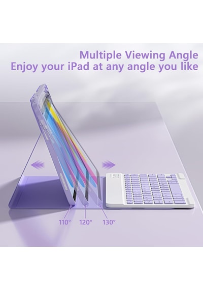 Apple Uyumlu iPad 11 A16 2025 / 10. Nesil 10.9 Klavyeli Kılıf Bluetooth Kalem Bölmeli Koruyucu Türkçe Klavye