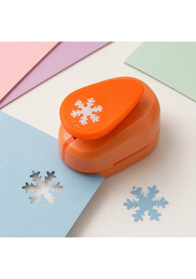 Ofisinn Şekilli Büyük Boy Delgeç/şekilgeç 3.8 Cm Kar Tanesi Turuncu
