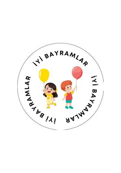İyi Bayramlar Sticker, Bayram Tebrik Stickerı, 350 Adet 10 Sayfa Tek Ebat Diğer