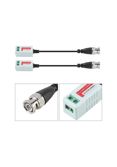 2 Adet Ahd Video Balun - Ahd Kamera Cat5 - Cat6 Bnc Çevirici
