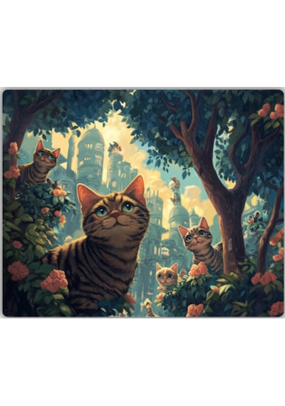 Kediler Alemi Baskılı Mouse Pad 22x18 Cm