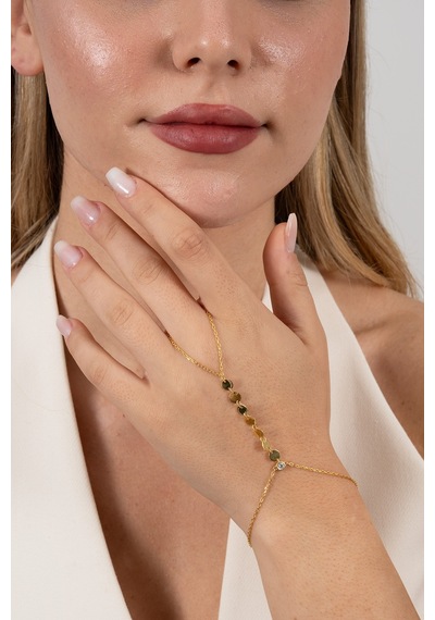 925 Ayar Gümüş Şahmeran Altın Yaldızlı Zirkon Taşlı Pullu Şahmeran Barcode Beyaz - Rose Gold