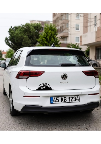 Tr Oto Sticker Siyah Peeking Monster Araba Sticker, Komik Göz Tasarımlı Vinil Çıkartma, Araç Gövde Dekorasyon Diğer