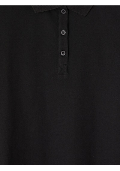 Lcw Comfort Siyah Polo Yaka Kadın Pike Tişört