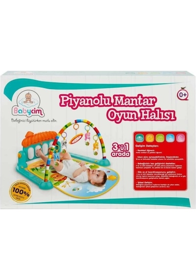 Piyanolu Mantar Oyun Halısı Piyanolu Bebek Halısı