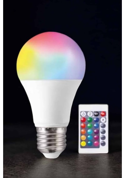 Renk Değiştirebilen Rgb Işıklı Led Ampul A+enerji 10 Watt Led Işık Çok Renkli