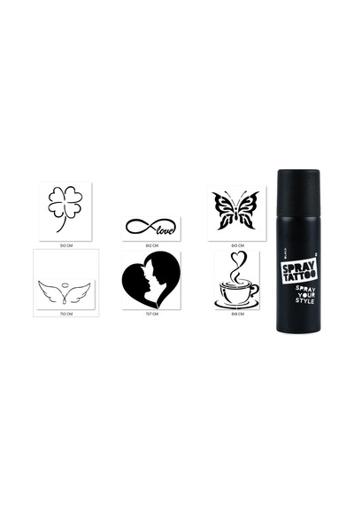 Airbrush Tattoo Sevgi Modelleri Spray Tattoo Geçici Dövme Yapma Seti Siyah Sprey Dövme Siyah