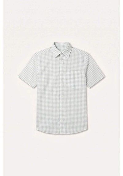 Defacto %100 Pamuk Regular Fıt Polo Yaka Kareli Kısa Kollu Haki Gömlek I1719ax26smkh422 Haki-kh422