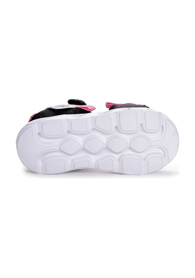 Kiko Kids 100 Işıklı Kız/erkek Çocuk Cırtlı Sandalet Ayakkabı 100 Siyah - Pembe