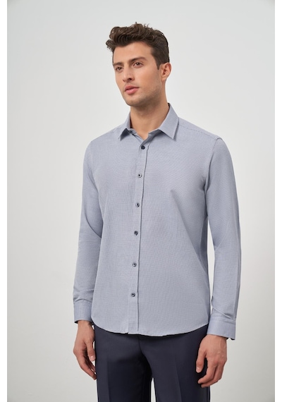 İmza Koyu Lacivert Uzun Kol Kendinden Desenli Armürlü Sert Yaka Cepsiz Pamuklu Classic Slim Fit Gömlek 1004245161 Koyu Lacivert İmza Koyu Lacivert Uzun Kol Kendinden Desenli Armürlü Sert Yaka Cepsiz Pamuklu Classic Slim Fit Gömlek 1004245161 Koyu Lacivert