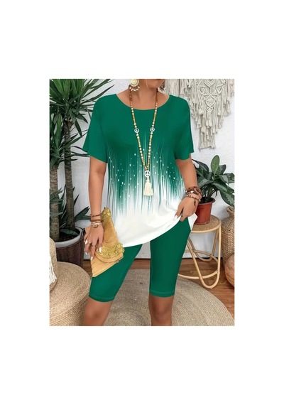 Butik İstanbul Kadın Kısa Kollu Bisiklet Yaka Desenli Dalgıç Bluz Ve Tayt Ikili Takım Yeşil Butik İstanbul Kadın Kısa Kollu Bisiklet Yaka Desenli Dalgıç Bluz Ve Tayt Ikili Takım Yeşil