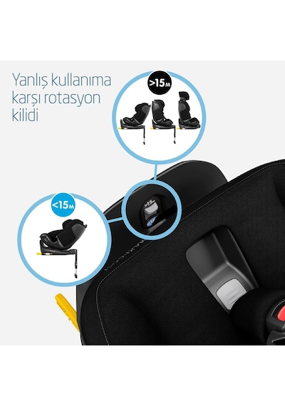 Maxi-Cosi Emerald 360 Pro I-Size Dünyanın Ilk Kızaklı, Araç Dışına Çıkabilen Isofix'li 360 Dönebilir Yatabilir 0-36 kg Bebek Oto Koltuğu