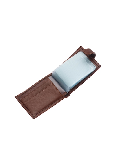 Westpolo Hakiki Deri Bol Şeffaf Kart Bölmeli Patlı Unisex Kartlık - Taba Taba