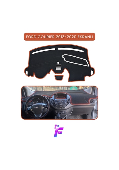 Ford Courier Ekranlı 2013-2020 Torpido Örtüsü Güneşten Korur Kolay Montaj Tam Uyum Tb70