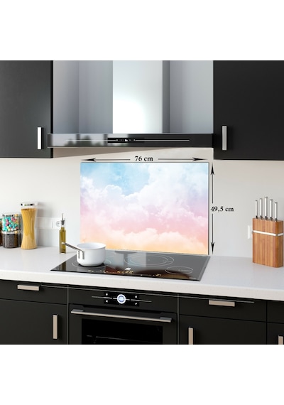 Decorıta Cam Ocak Arkası Koruyucu | Renkli Bulutlar