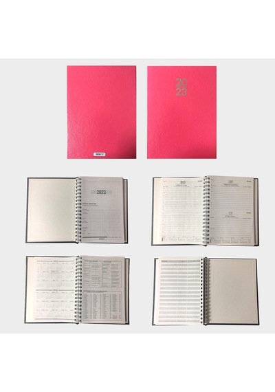 2023 Gizli Spiralli Günlük Ajanda 17x24 Pembe