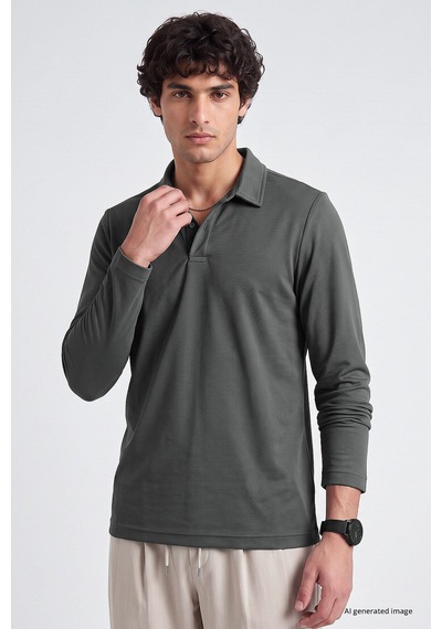 Tommy Life Haki Rahat Form Basic Erkek Polo Yaka T-shirt - 88512