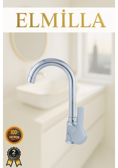 Krom Armut Delta Kol Baston Borulu Banyo Lavabo Bataryası Çeşmesi Musluğu Çift Su Girişli