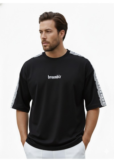 Hoodraze Tşört Oversize Siyah