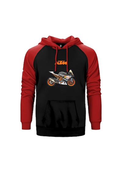 Ktm Rc 390 Kırmızı Renk Reglan Kol Kapşonlu Sweatshirt Kırmızı