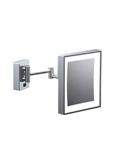Sonia - Omax Kare Led Işıklı Çift Kollu 3x Büyüteçli Ayna Krom  - M6501-l-ıp44- Diğer