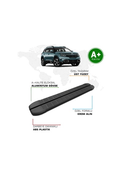 Citroen C5 Aircross Yan Basamak 2019 – 2024 Model S-line Siyah