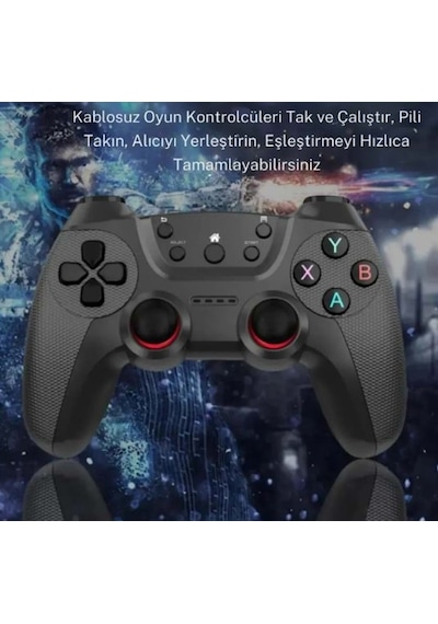 Hk Tech Gamepad Çiftli Tv Pc Uyumlu Oyun Konsolu 2.4ghz