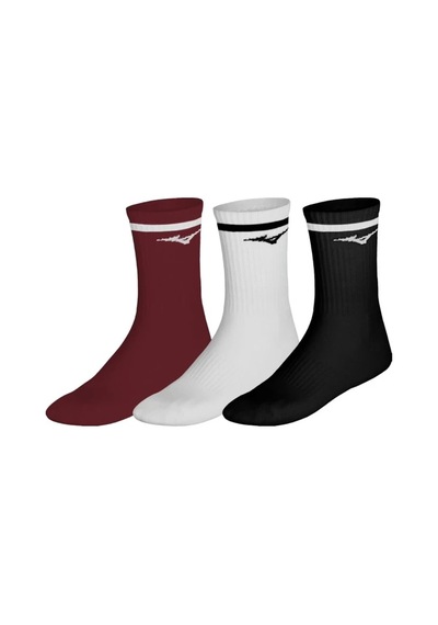 Mizuno Training With Line 3p Çorap Beyaz-bordo-siyah Çok Renkli