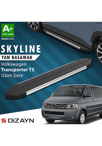 S-dizayn Vw Transporter T5 Uzun Şase Skyline Krom Yan Basamak 253 Cm 2003-2015 A+ Kalite