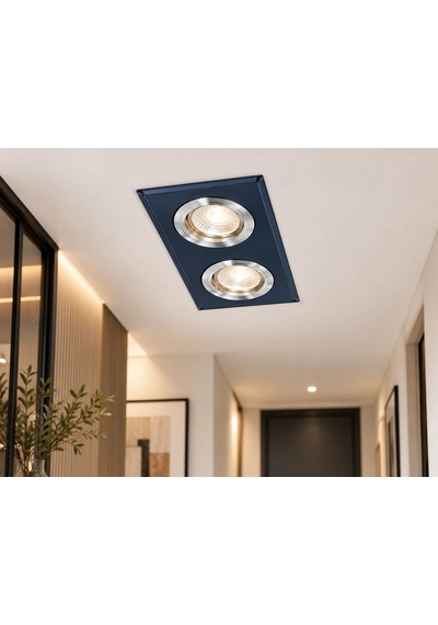 İkili Kare Cam Spot Lamba - 4000k Led Çerçeveli Gu10 Duy Kristal Tavan Aydınlatması Bx-316735 Diğer