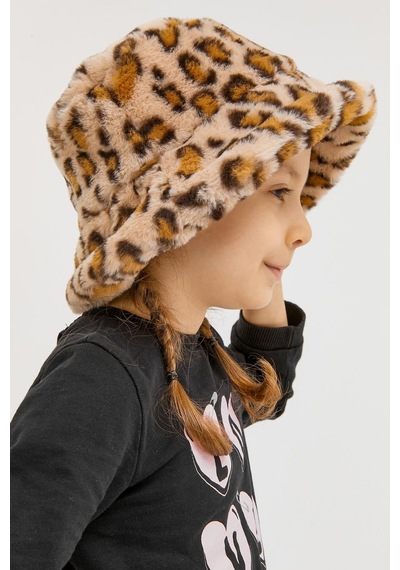 Benitto Kids Benittokids Kız Çocuk Peluş Bucket Şapka 7001-leopar