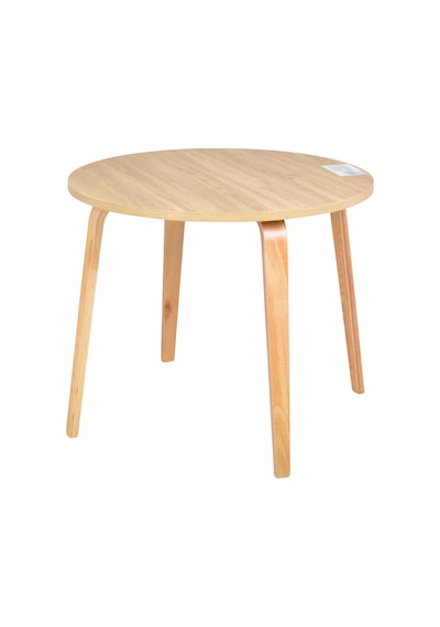 Vilinze Demre Yuvarlak Mdf Beyaz Sabit Mutfak Masası - Q90 Cm Naturel