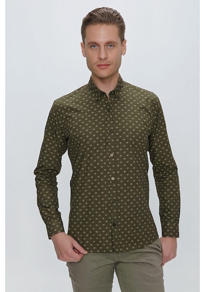 Efor G 1518 Slim Fit Haki Spor Gömlek Haki