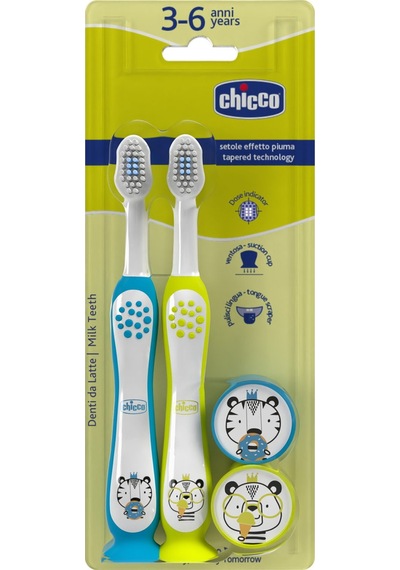 Chicco 2'li Diş Fırçası 3-6 Yaş Tıger-panda 00012084110000