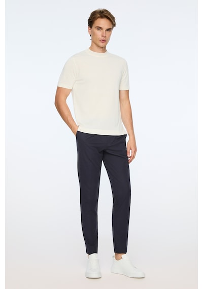 Morven Erkek Ekru Trend Bisiklet Yaka Rayon Triko T-shirt 26ys018018454 Ekru