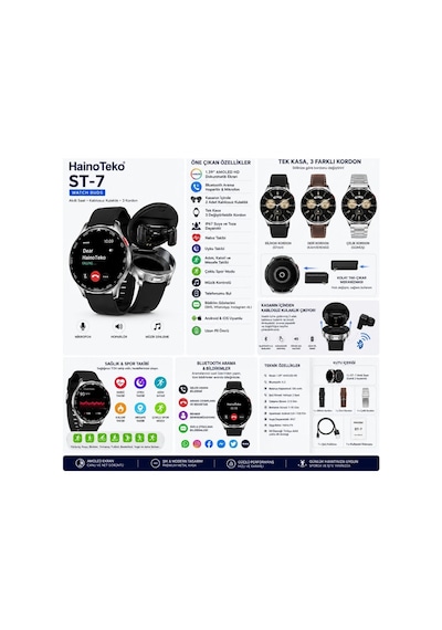 Haino Teko Watch Ultra 12 Amoled Ekran Waterproof Bluetooth Kulaklıklı Akıllı Saat(Distribütör Garantili)