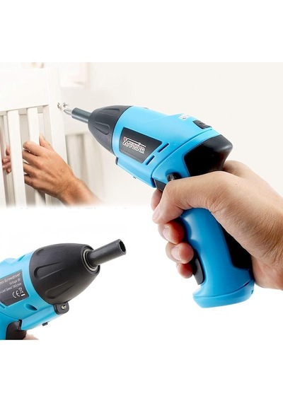 6v Pilli Tornavida Seti 180 Rpm Güçlü Vidalama, Led Aydınlatmalı, Katlanabilir Ergonomik Gövde, İleri-geri Ayar