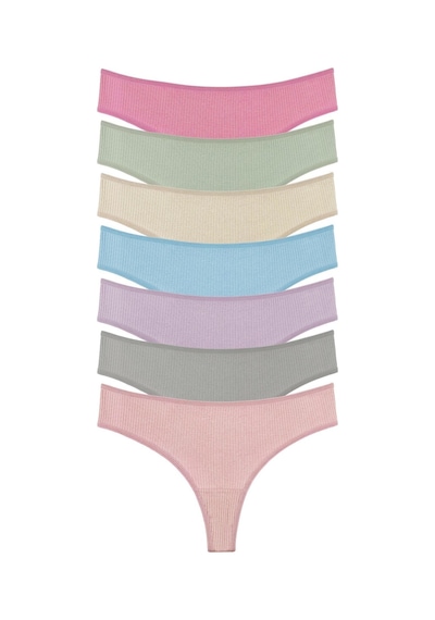 Sensu Kadın Fitilli Brazilian Tanga 7'li Paket Set Model-5 Model5