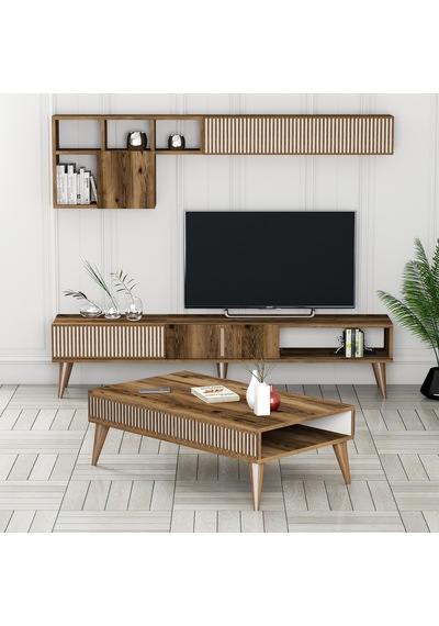 Variant Milan 3'Lü Salon Takımı - Ceviz - Ceviz