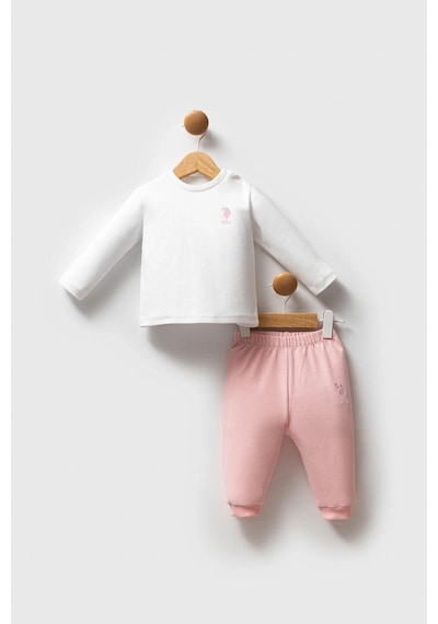 U.S. Polo Assn. Kız Bebek 3lü Takım - Açık Pembe Açık Pembe