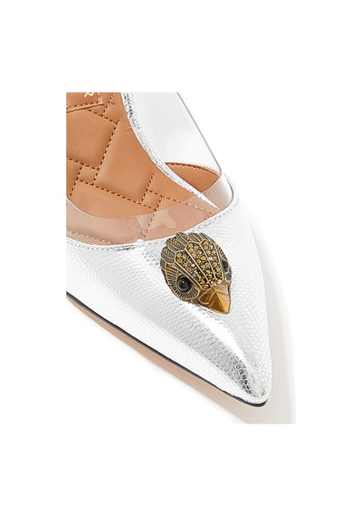 Kurt Geiger Belgravia Vinyl Kartal Detaylı Topuklu Ayakkabı - Gümüş