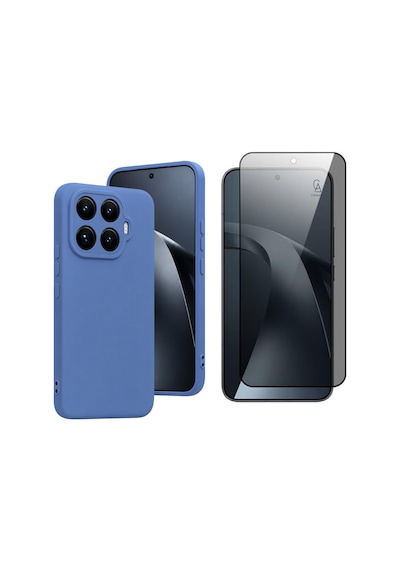 Xiaomi Mi 17t İle Uyumlu Soft Yumuşak Telefon Kılıfı Ve Hayalet Privacy Ekran Koruyucu Seti Mavi