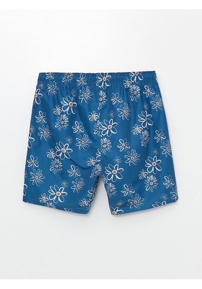 Lcw Swımwear Mavi Kısa Boy Desenli Erkek Deniz Şortu