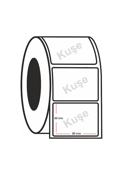 Kuşe Etiket 60X80 MM 800'lük Rulo
