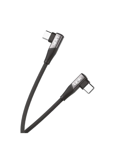 Linktech K595 Safe 60w Type-c - Type-c 90 Derece Data/şarj Kablosu 1.5mt Siyah
