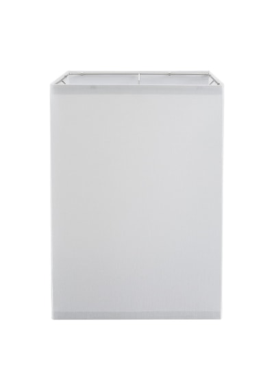 Aspen Creative 38702, Çağdaş Tasarım K/d Kare Örümcek Abajur, 25,4 Cm + 25,4 Cm Üst X 25,4 Cm + 25,4 Cm Alt X 35,4 Cm Yükseklik, Beyaz Keten Açık Ahşap