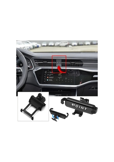 Audi A6 Araca Özel Cep Telefon Tutacağı Robotik Oynar Başlıklı 2019 - 2022 Arası Profesyonel Ürün Siyah