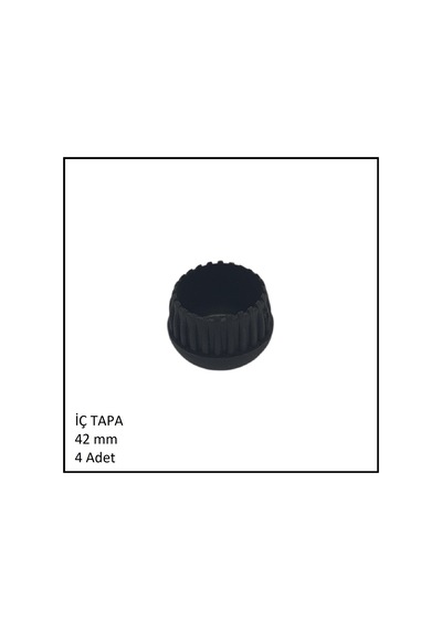 Plastik İç Tapa, Yuvarlak, 42 Mm 4 Adet Siyah