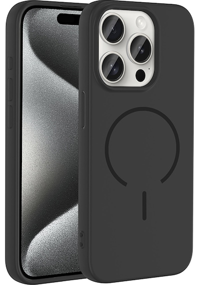 Apple Uyumlu iPhone 15 Pro Kılıf M-safe Şarj Özellikli Sys Meta Kapak - Siyah Siyah