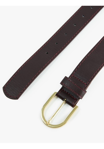 Koton Metal Tokalı Suni Deri Basic Kemer Bordo 7wak10007aa